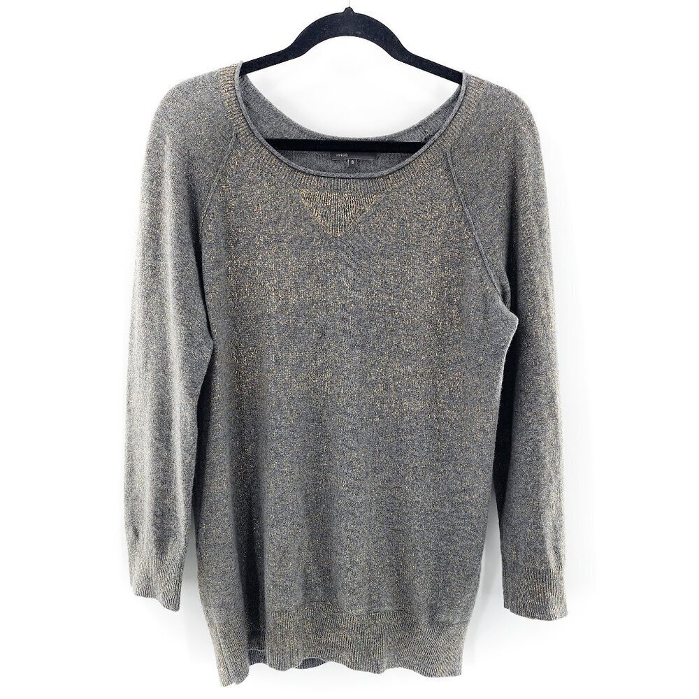 VINCE Gray Gold Cashmere Tunic‎ Sweater Size S 259